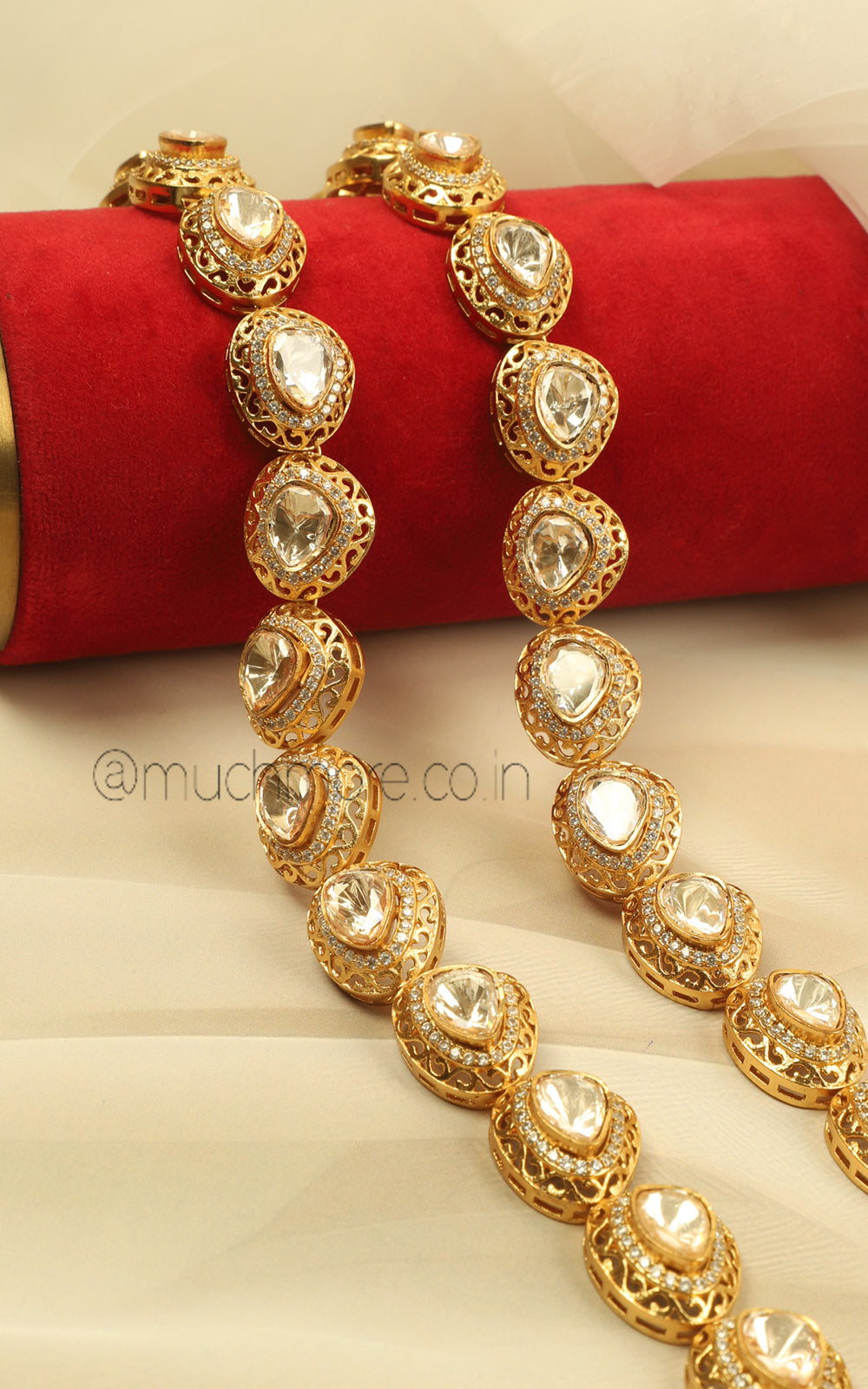 Kundan Polki Payal Anklets For Women | Gold Polish