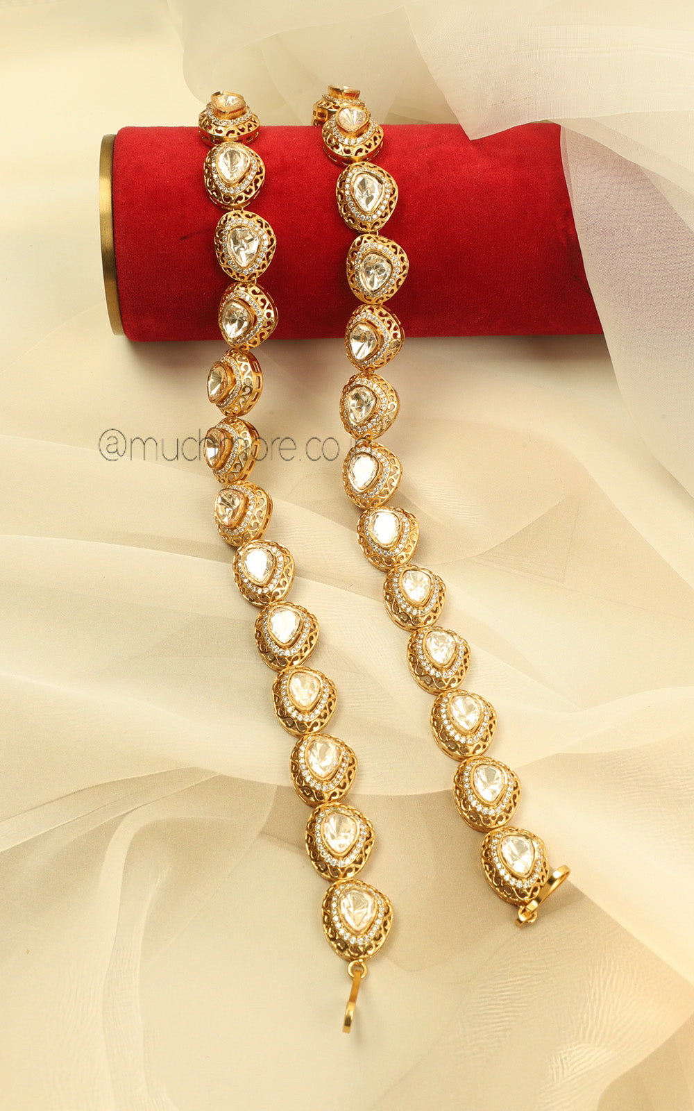 Kundan Polki Payal Anklets For Women | Gold Polish
