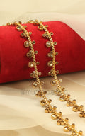 Stylish Sleek Payal Anklets In Gold Finish With Stone Work