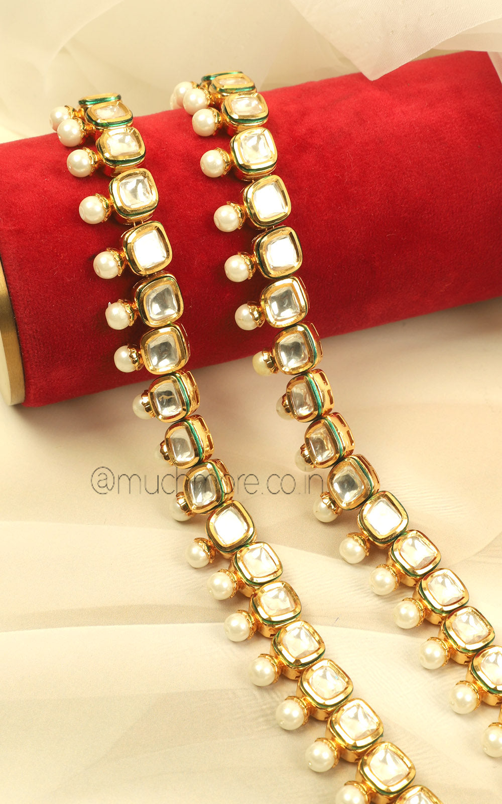 Traditional Kundan Pearl Payal Anklets Online | Much-More