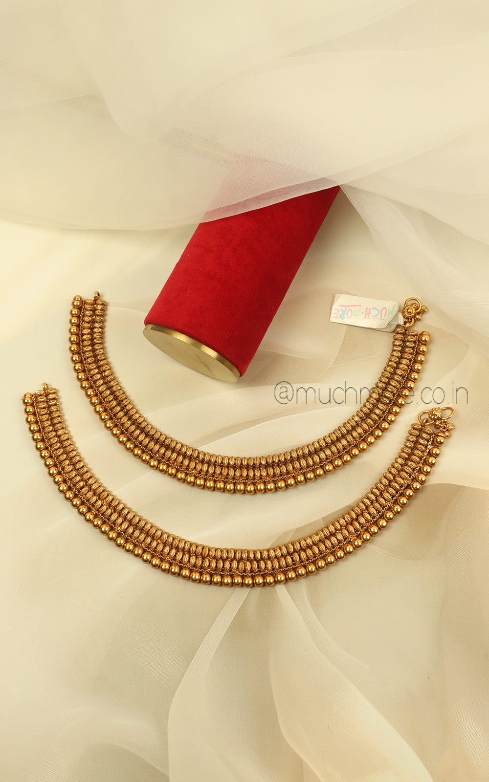 Pure Traditional Gold Look Bridal Anklets Buy At Much More
