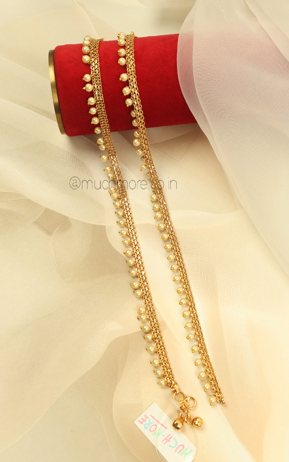 Elegant Pearl Gold Look Payal For Wedding Functions