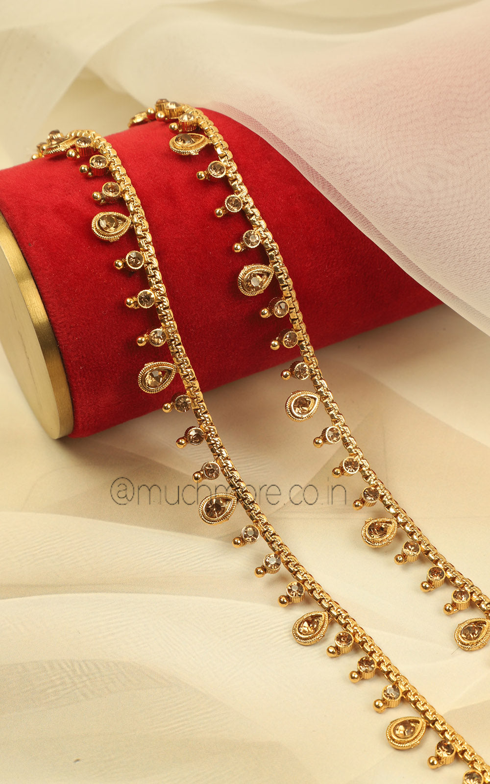 Gold Finish Bridal Payal For Saree & Lehenga Look