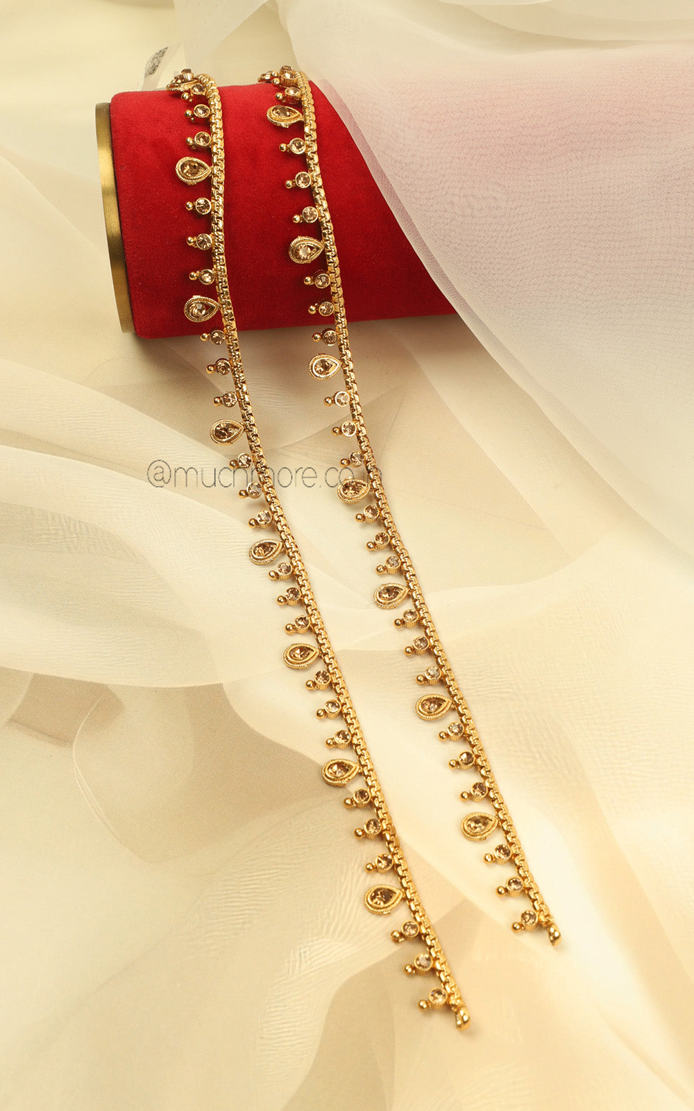 Gold Finish Bridal Payal For Saree & Lehenga Look
