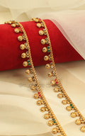 Trendy Gold Polish Ruby Green Payal For Women & Girls