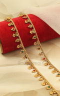 Gold Polish Ruby Green Payal For Women & Girls
