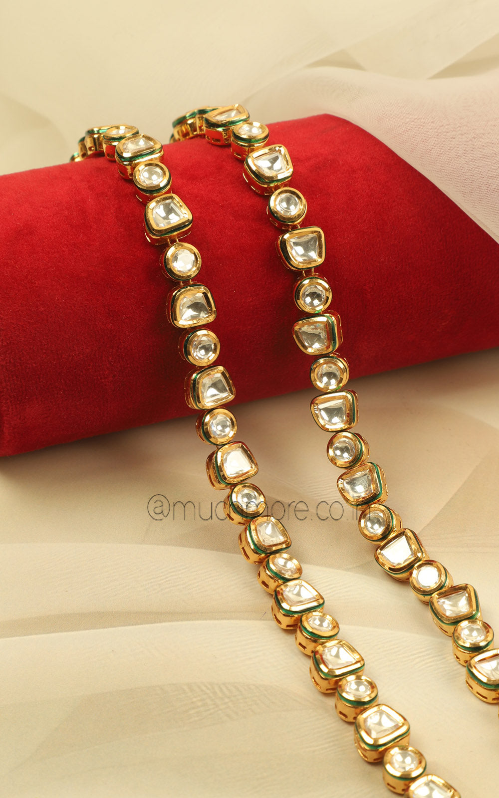 Traditional Gold Polish Kundan Payal Anklets Online In India