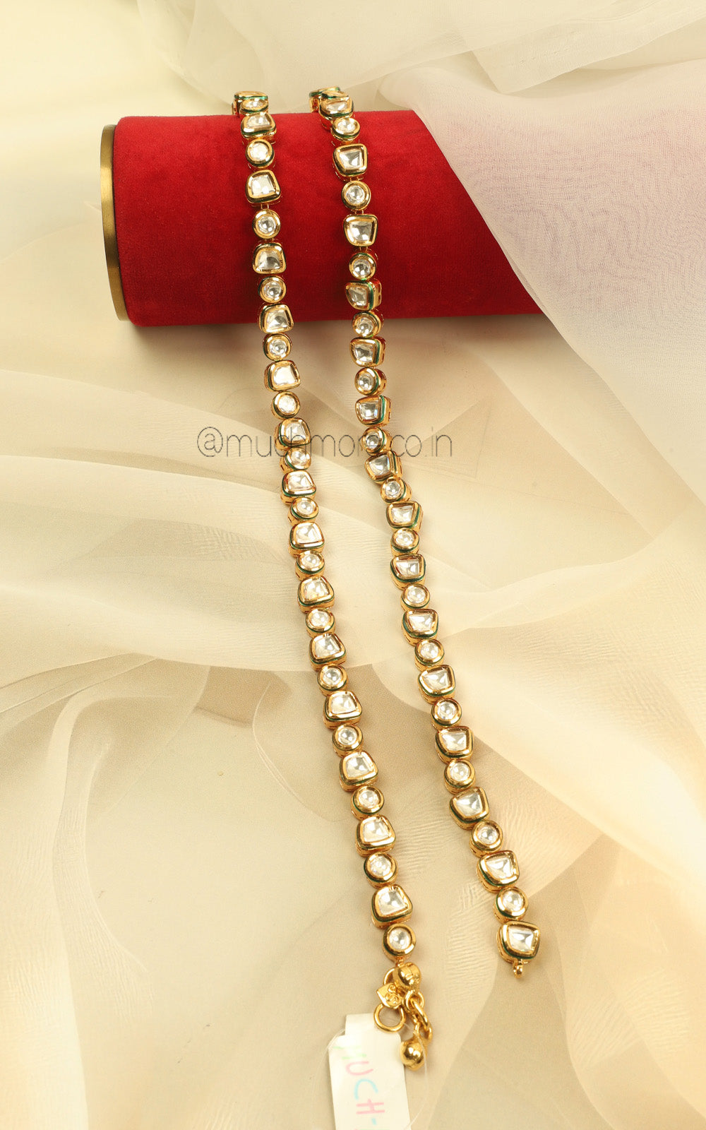 Traditional Gold Polish Kundan Payal Anklets Online In India