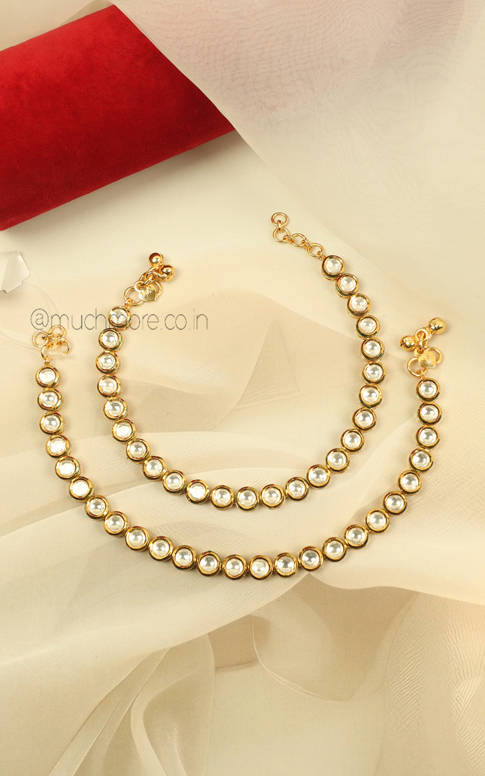 Classic Kundan Anklets With Kundan Detailing At Much More