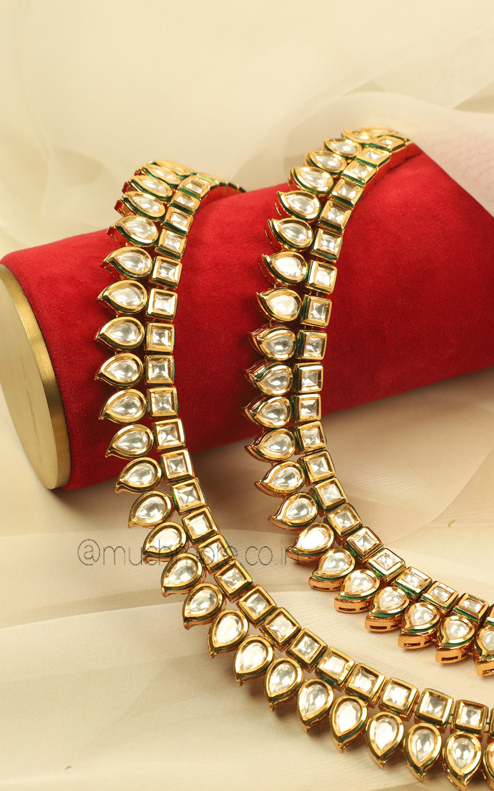 Traditional Kundan Gold Polish Payal Anklets For Women