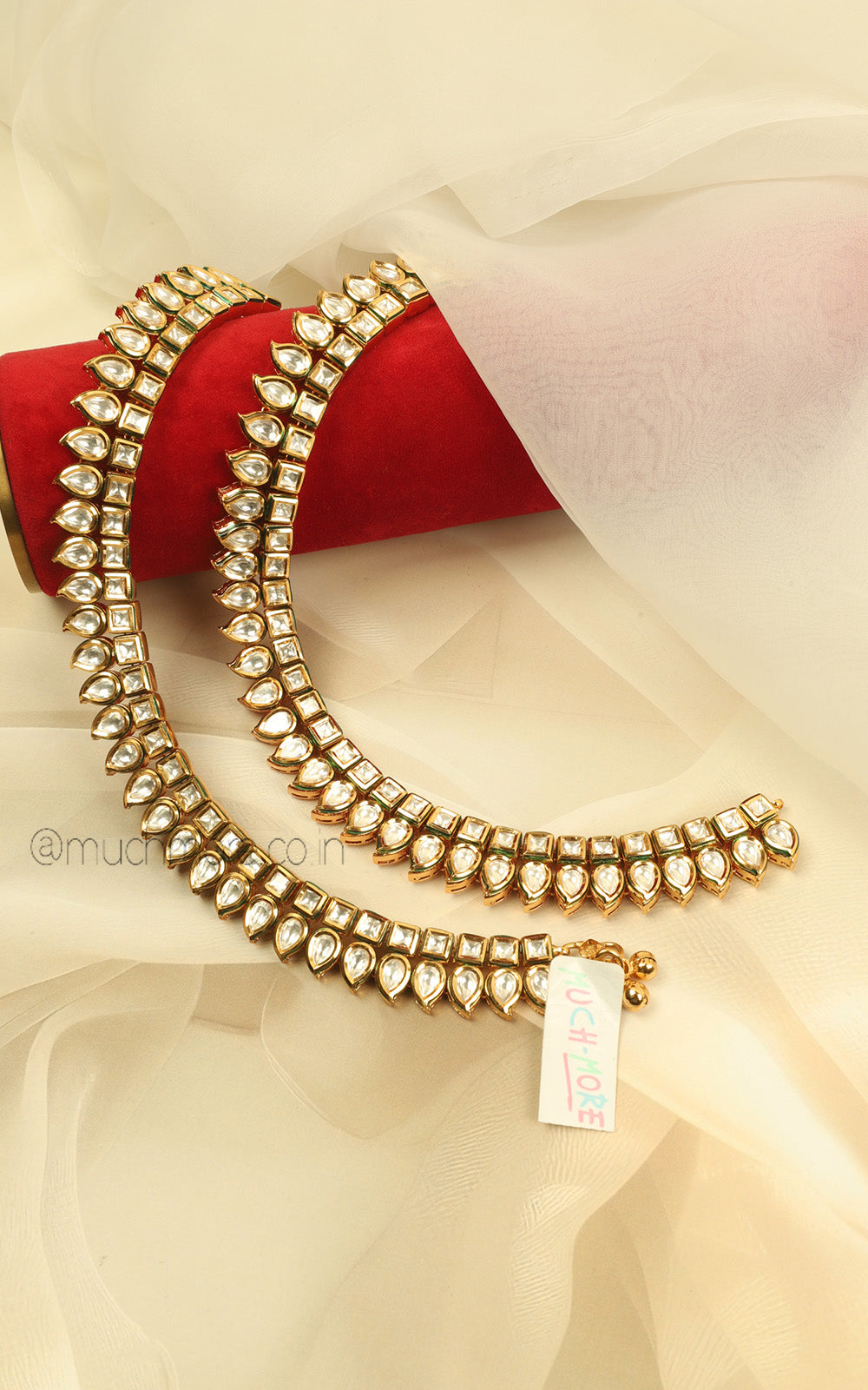 Traditional Kundan Gold Polish Payal Anklets For Women