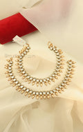 Buy Traditional Bridal Kundan Anklets In Gold Polish