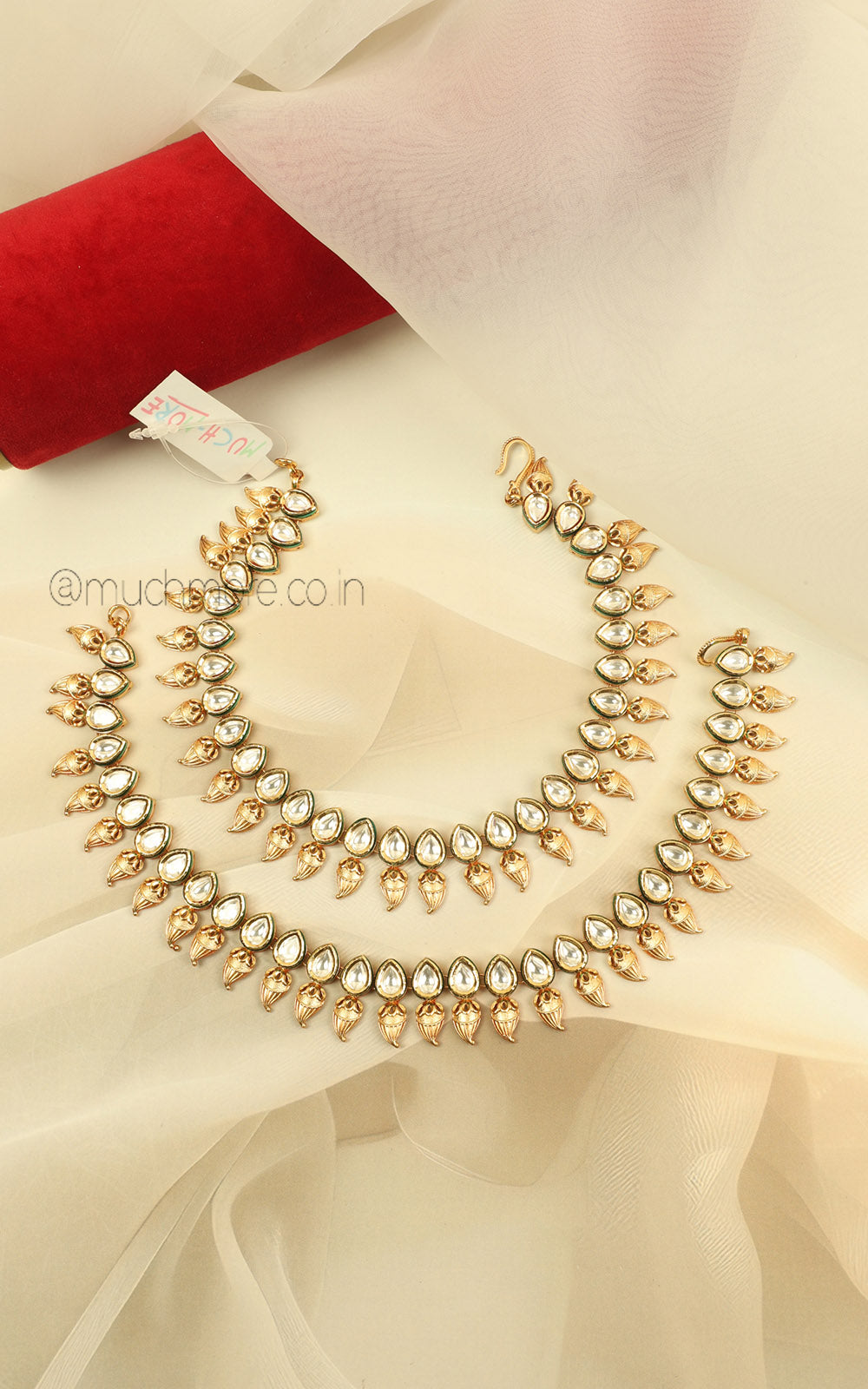 Buy Traditional Bridal Kundan Anklets In Gold Polish