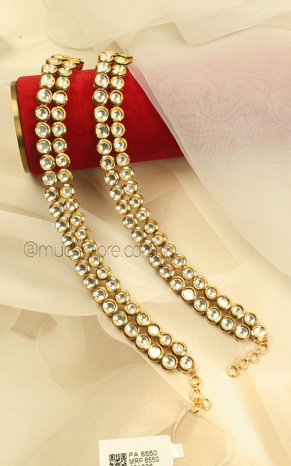 Much More Royal Kundan Gold Polish Anklets For Bride To Be