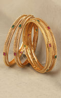 Set Of 4 Sleek Gold Look Bangles For Women