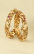 Openable Designer Polki Enamel Pastel Color Bangles