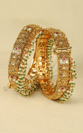 Buy Pearl Hanging Traditional Gold Look Bangles Online