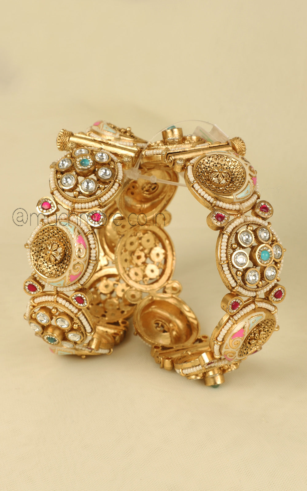 Premium Designer Bangles Polki Enamel Openable Styles