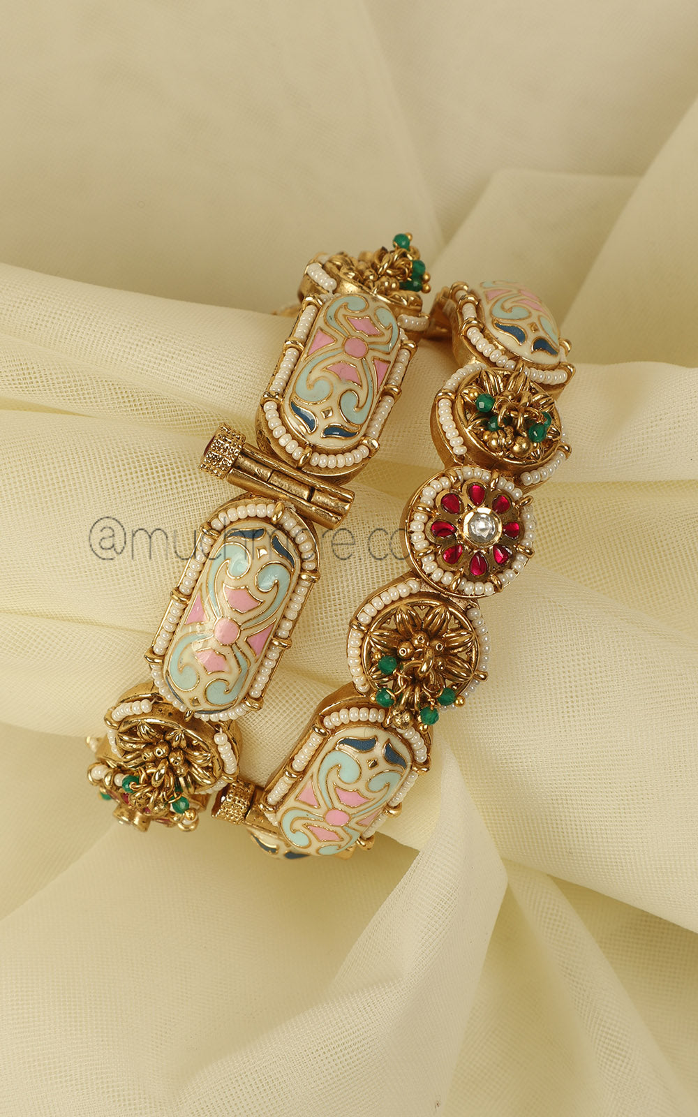Bridal Enamel Bangles Openable Designer Sets | Much-More