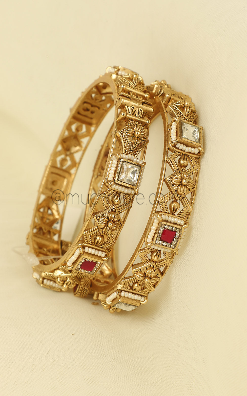Gold Look Ruby Daily Wear Bangles At Low Price