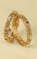 Gold Look Ruby Daily Wear Bangles At Low Price