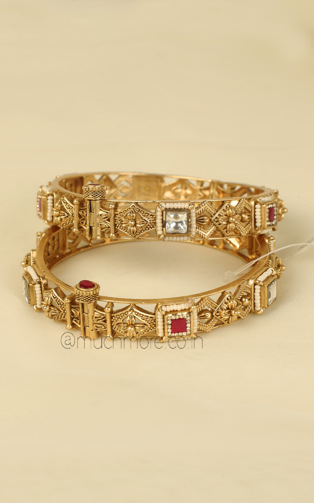 Gold Look Ruby Daily Wear Bangles At Low Price
