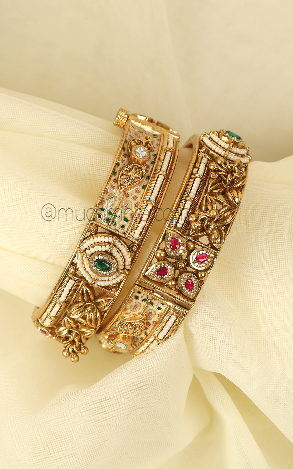 Ruby Green Premium Quality Meenakari Women Bangles