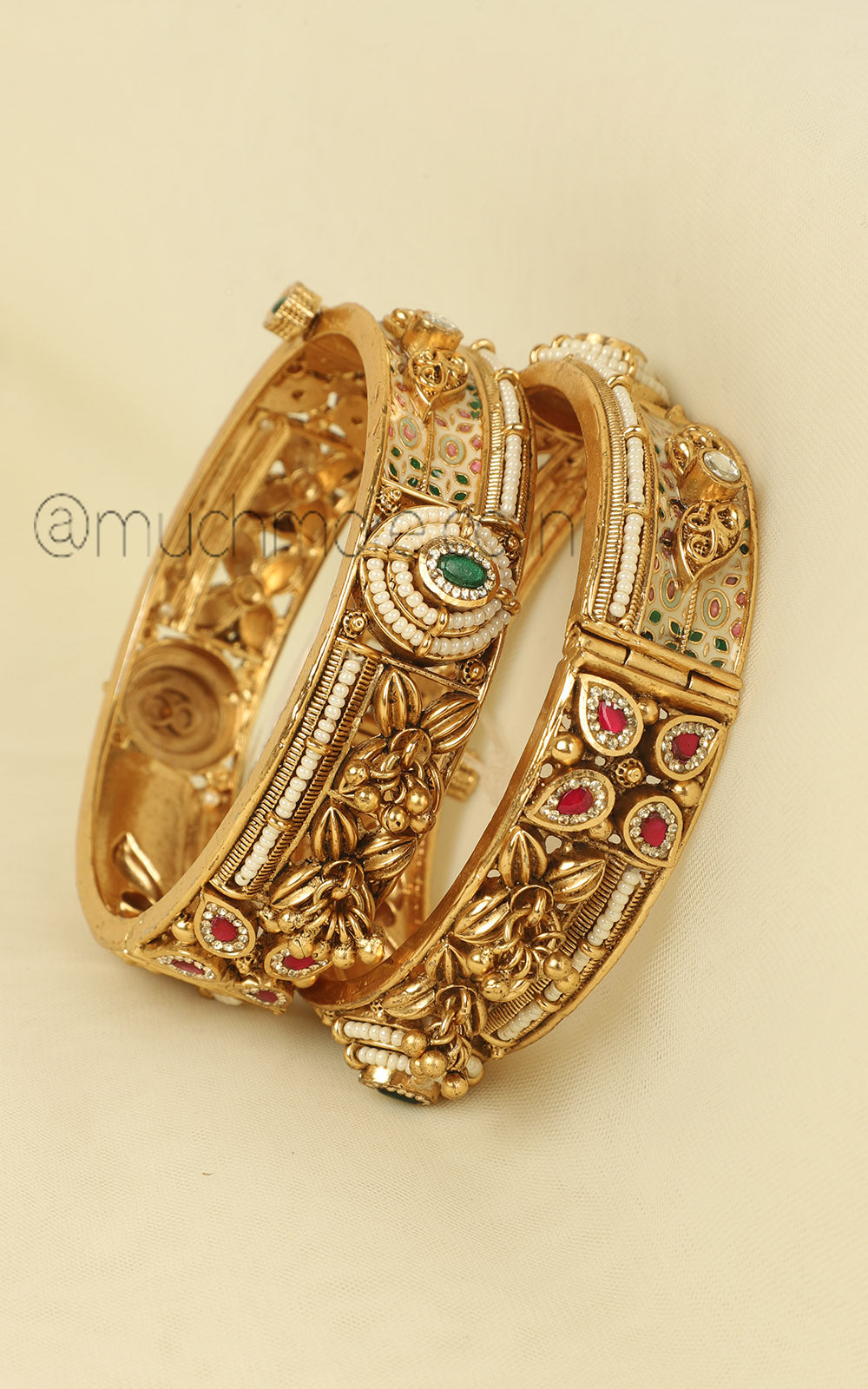 Ruby Green Premium Quality Meenakari Women Bangles