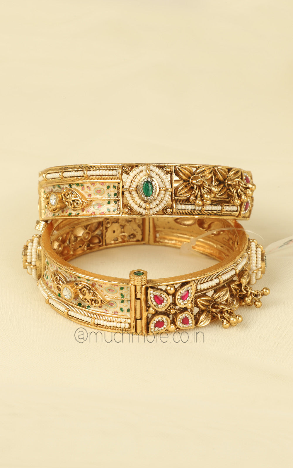 Ruby Green Premium Quality Meenakari Women Bangles