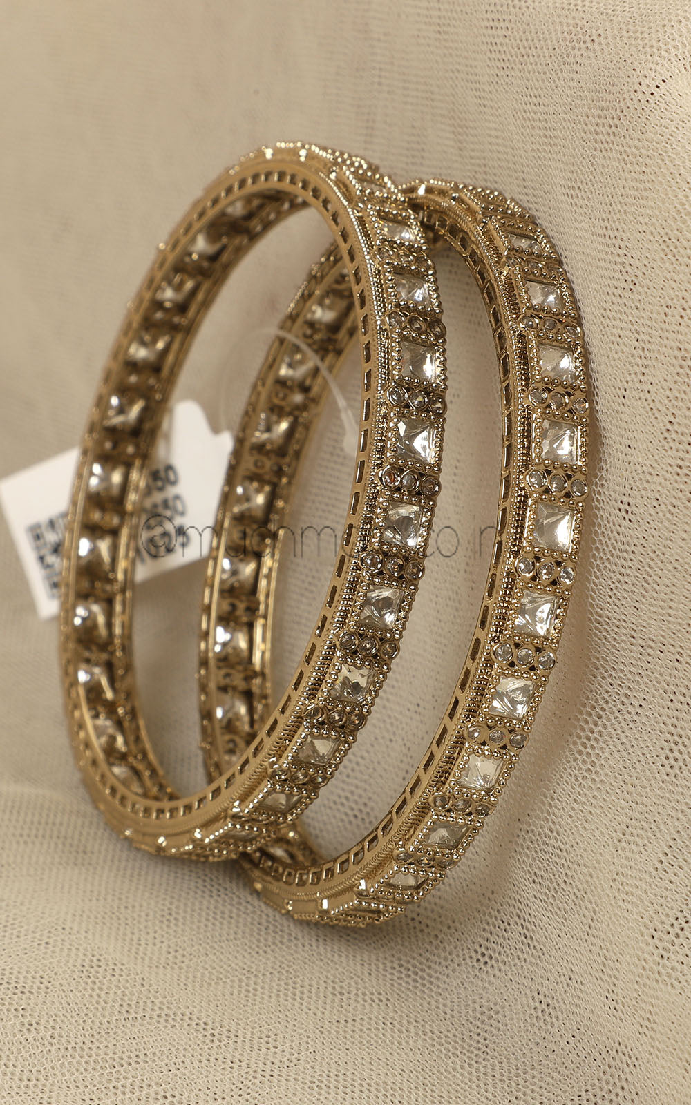 Antique Gold Polish Light Weight Bangles For Women