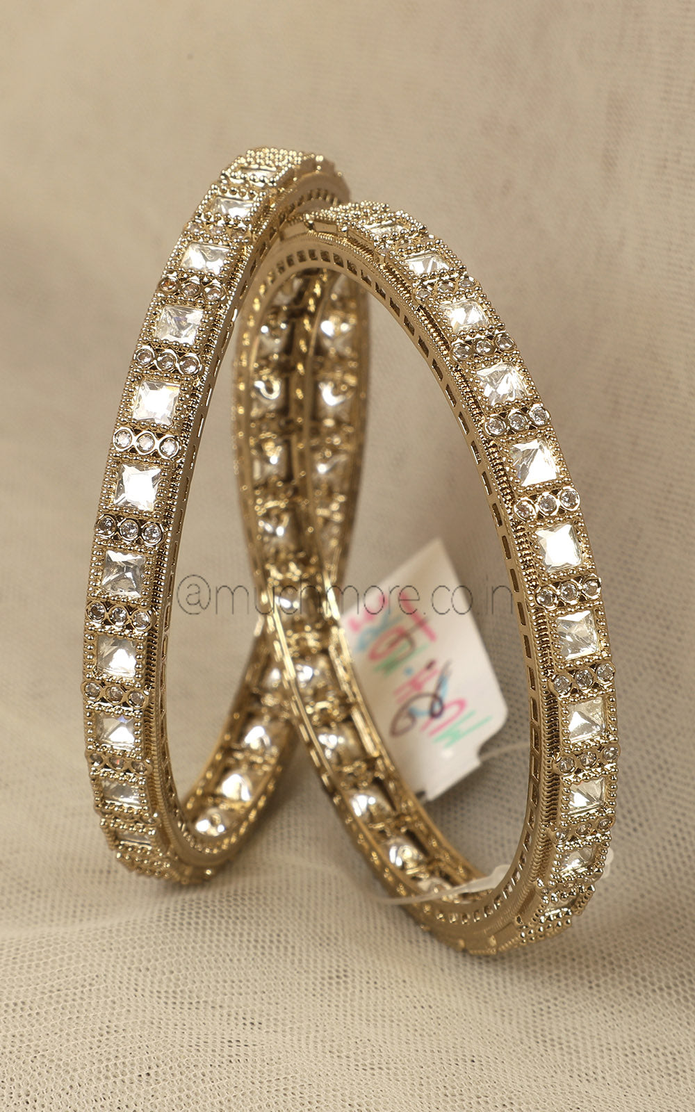 Antique Gold Polish Light Weight Bangles For Women