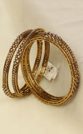 Set Of 4 Antique Gold Polish With Diamond Bangles Buy Online