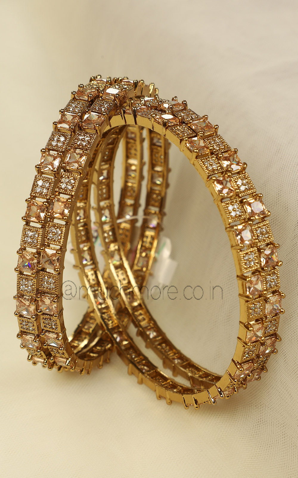 Champagne Color Gold Polish Set Of 4 Bangles