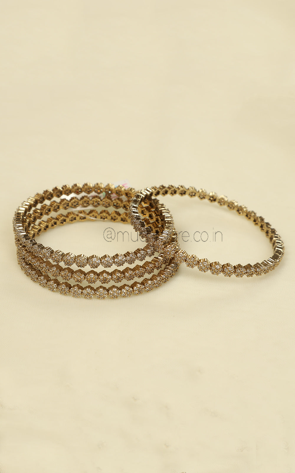 Dull Matte Gold Polish Beautiful Crawford Daily Wear Bangles