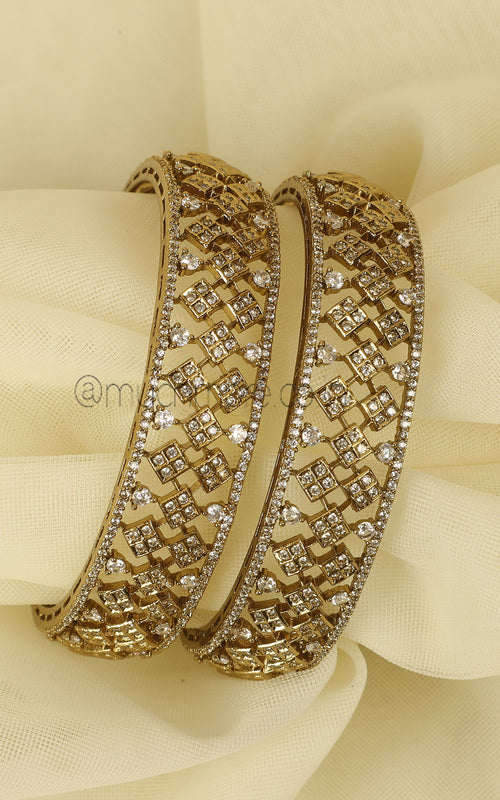 Antique Gold Polish Bangles Elegant Bridal & Festive Wear