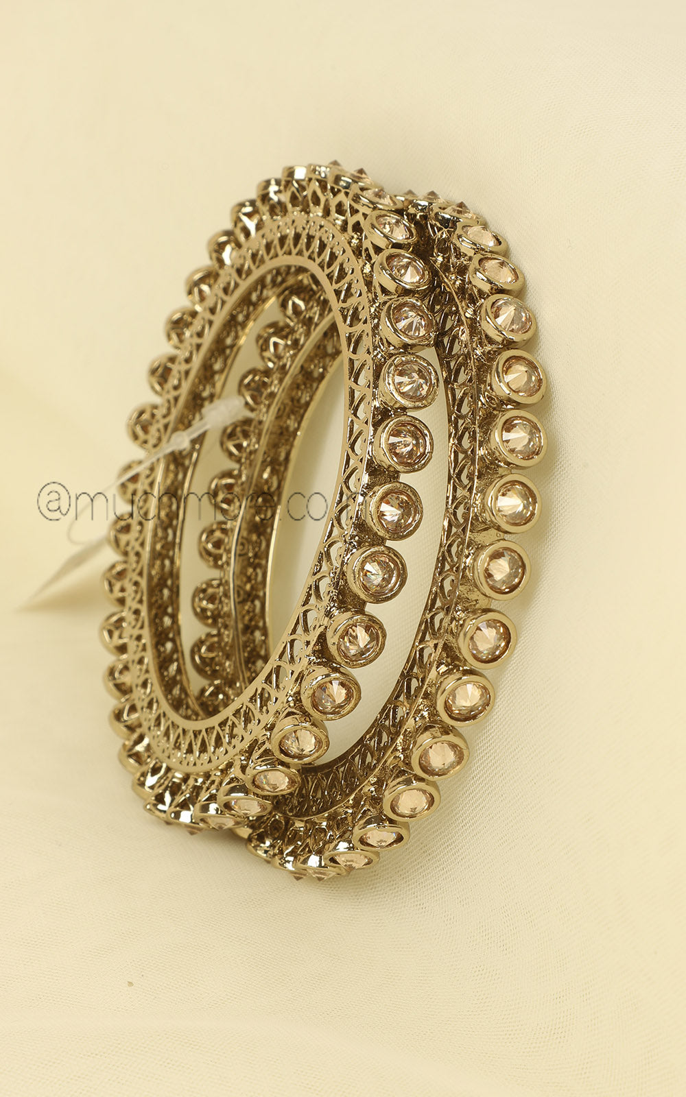 Antique Gold Polish Pacheli Style Designer Bangles