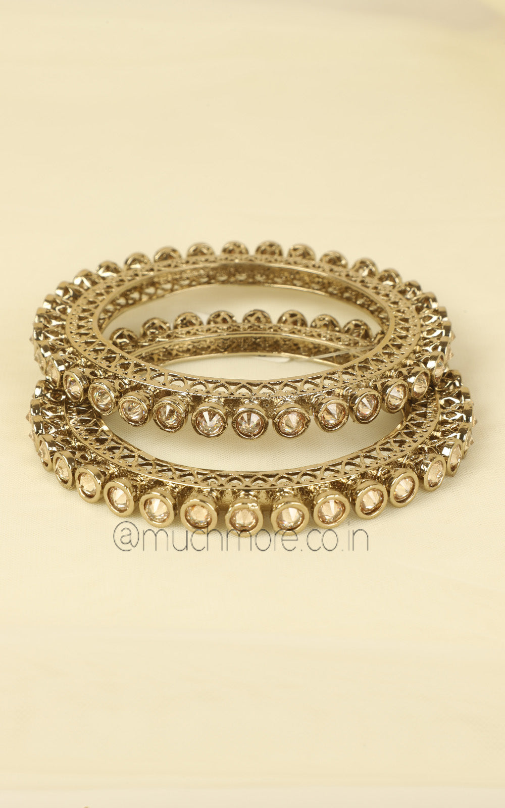Antique Gold Polish Pacheli Style Designer Bangles