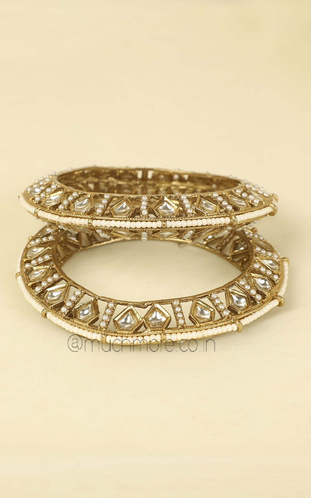 Low Price Antique Gold Polish Pearl Bangles