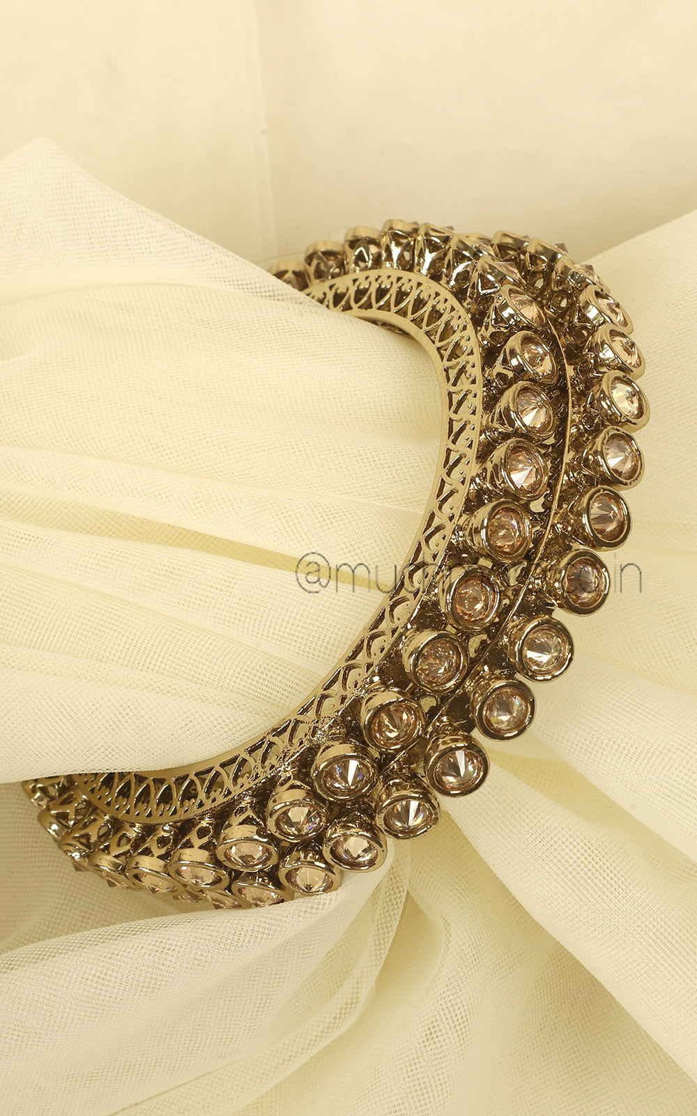 Antique Gold Polish Pacheli Style Designer Bangles
