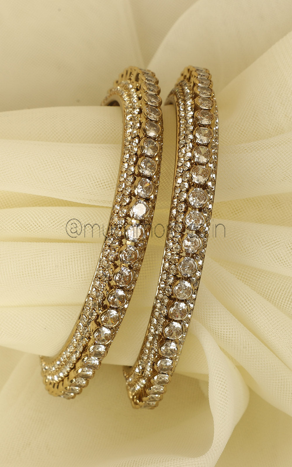 Antique Gold Polish Stone Work Pacheli Bangles