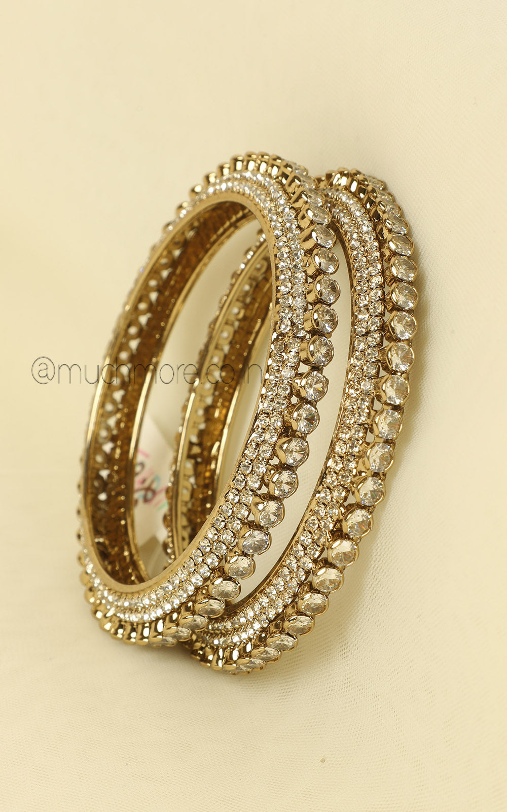 Antique Gold Polish Stone Work Pacheli Bangles