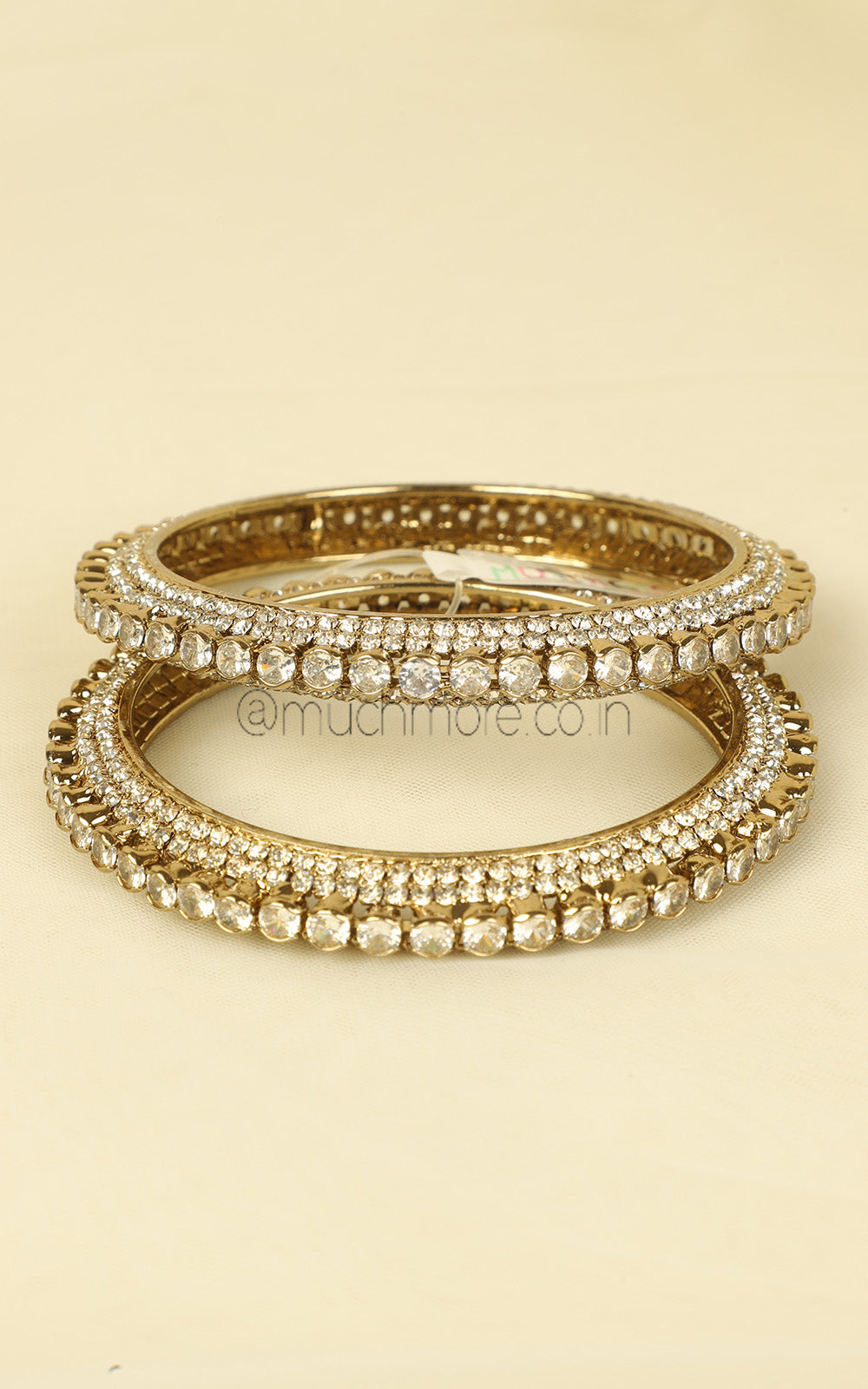 Antique Gold Polish Stone Work Pacheli Bangles