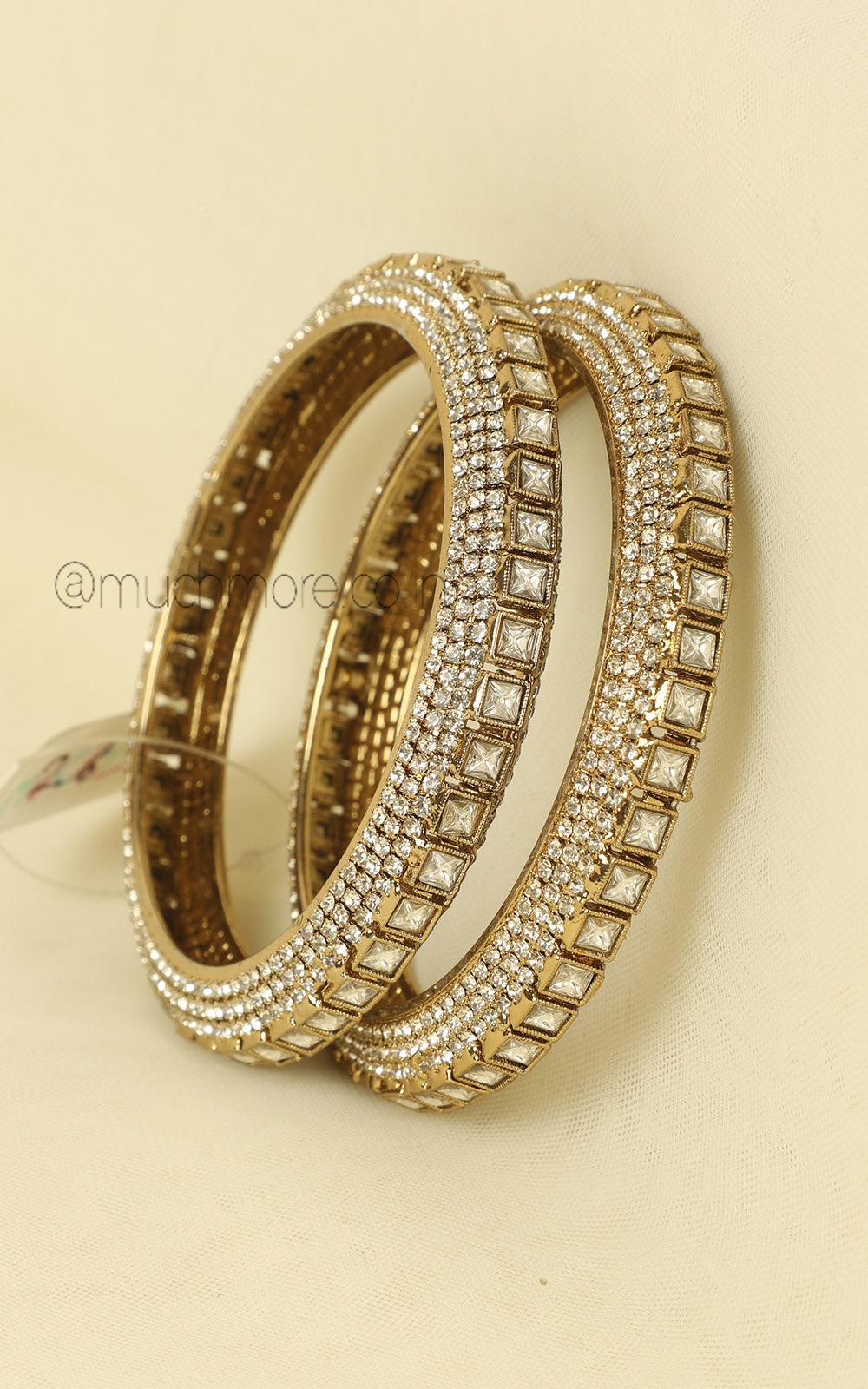 Antique Gold Polish Bangles For Wedding Wear