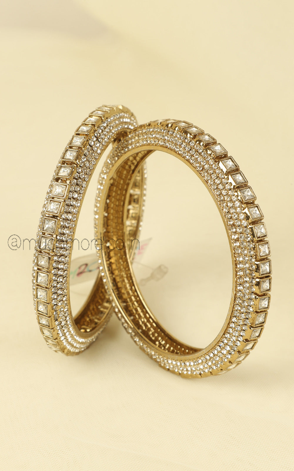 Antique Gold Polish Bangles For Wedding Wear