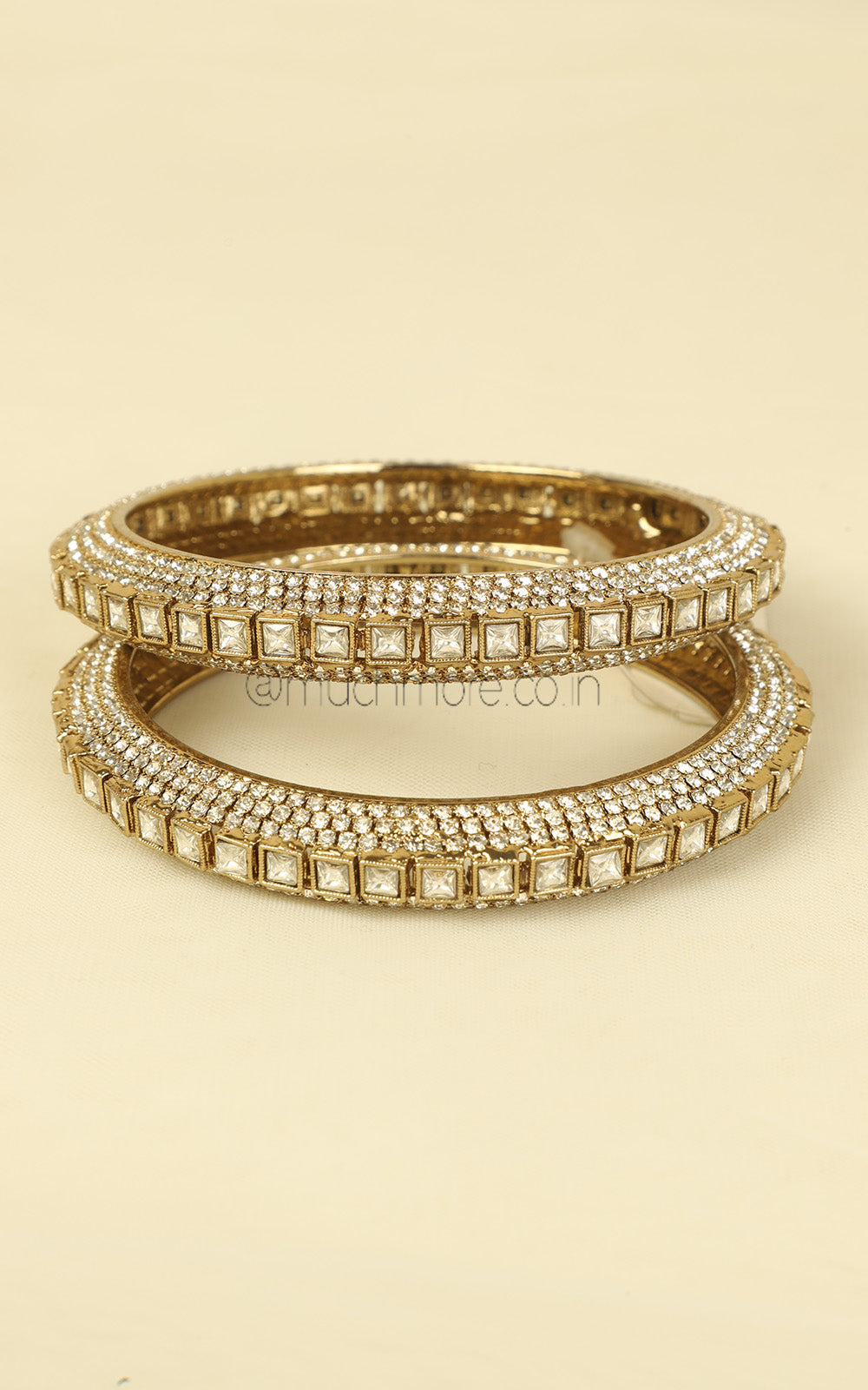 Antique Gold Polish Bangles For Wedding Wear