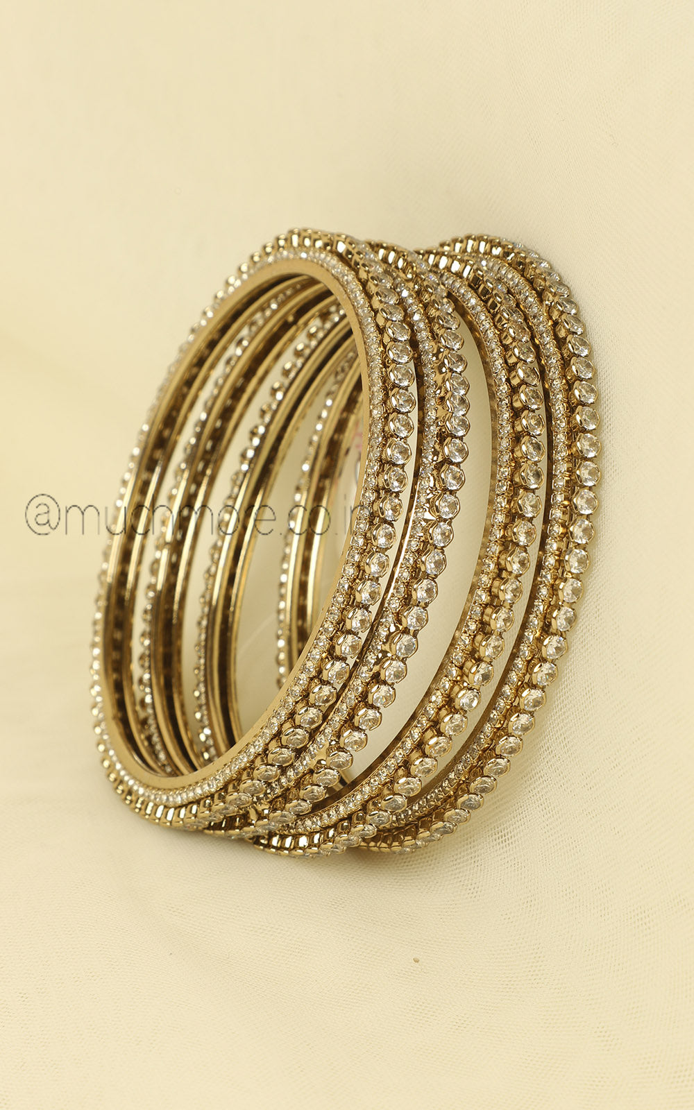Antique Gold Polish Set Of 4 Festive Bangles