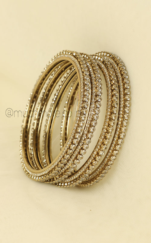 Antique Gold Polish Set Of 4 Festive Bangles