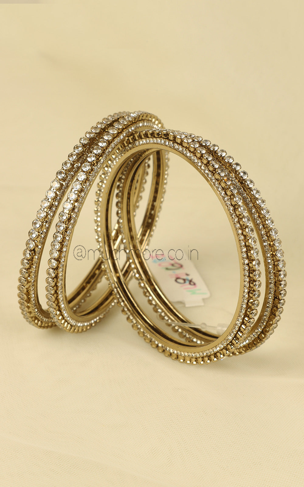 Antique Gold Polish Set Of 4 Festive Bangles