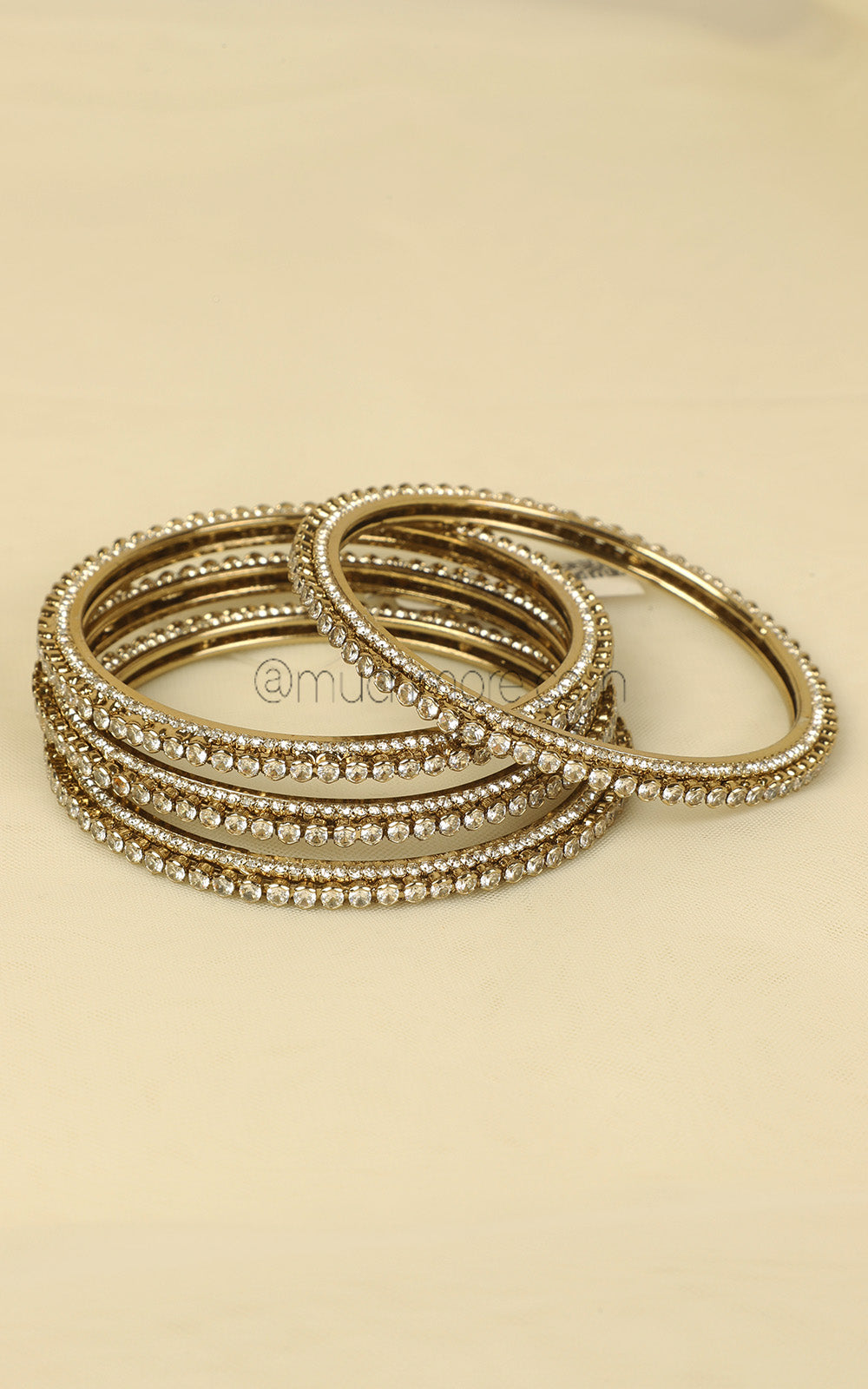 Antique Gold Polish Set Of 4 Festive Bangles