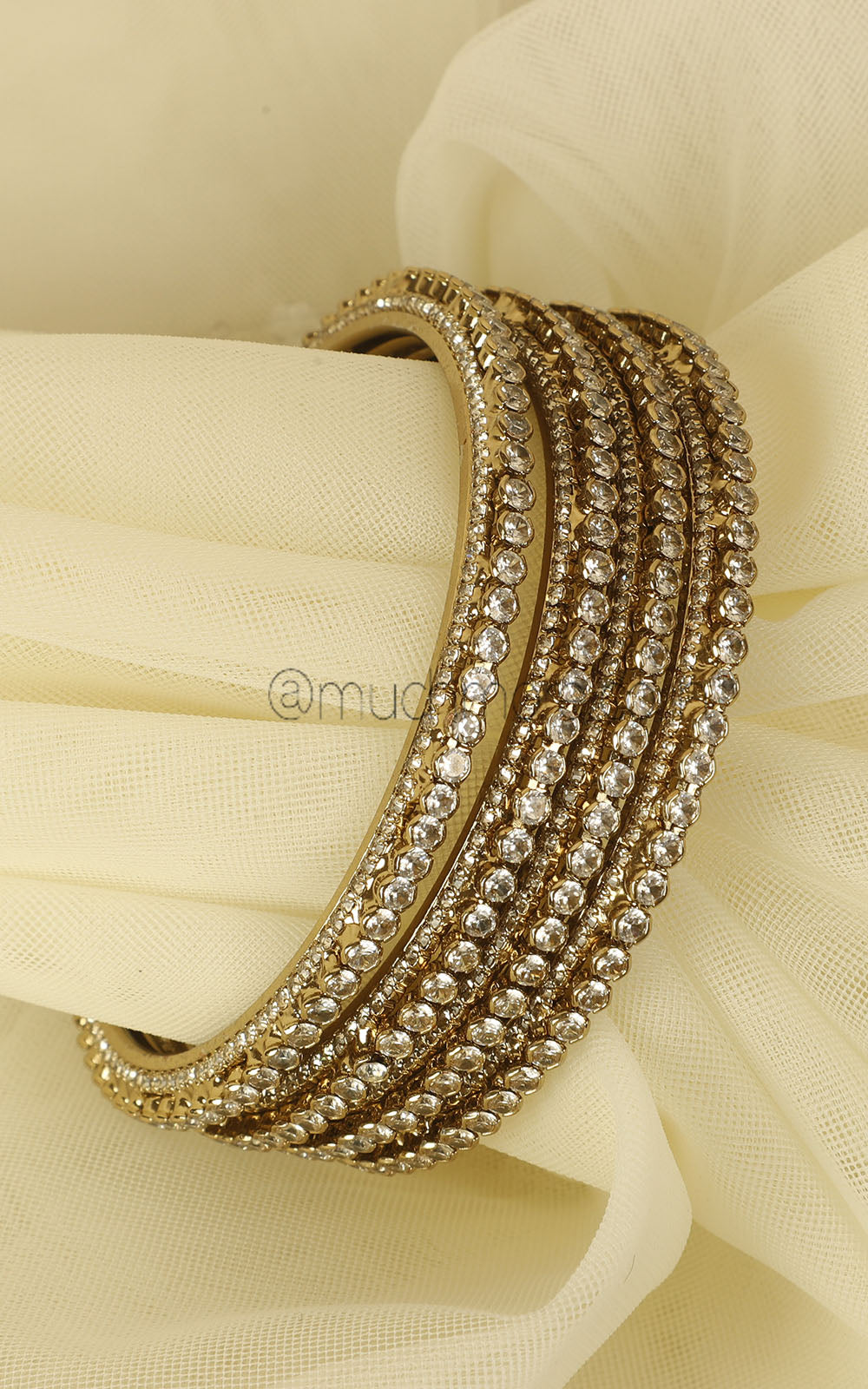 Antique Gold Polish Set Of 4 Festive Bangles